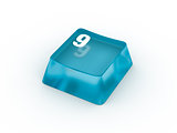 Keyboard button with number NINE
