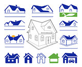 Buildings signs logo set