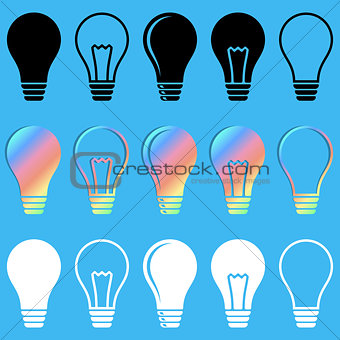 Light bulb vector icons