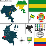 Map of Cauca, Colombia