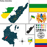 Map of Huila, Colombia