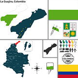 Map of La Guajira, Colombia