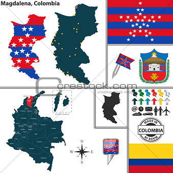 Map of Magdalena, Colombia