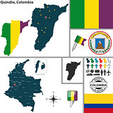 Map of Quindio, Colombia