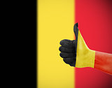 Flag of Belgium on hand