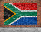 Flag of Republic of South Africa and foreground