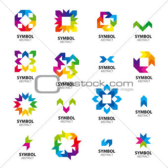 Big collection of vector logos abstract modules