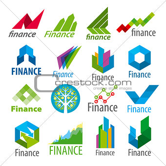 big set of vector logos Finance