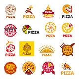 big set of vector logos pizza