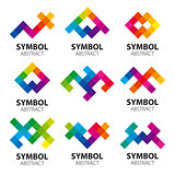 large collection of abstract vector logos of the modules