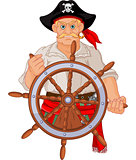 Pirate at the wheel