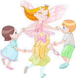 Fairy dancing with children
