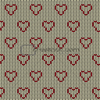 Fabric seamless background pattern with love heart