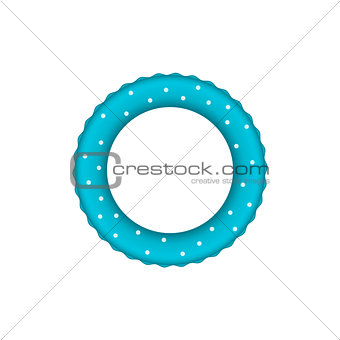 Blue pool ring with white dots