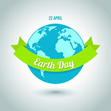 Earth Day in blue. Vector illustration.