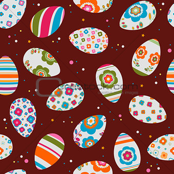 colorful easter eggs seamless pattern