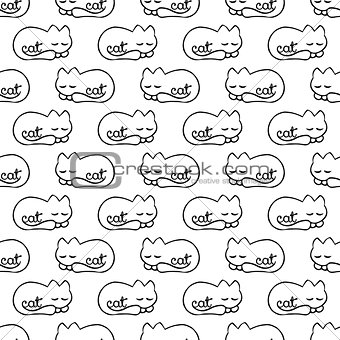 seamless pattern with dream cat