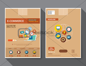 set of e-commerce magazine cover , flyer, brochure flat design t