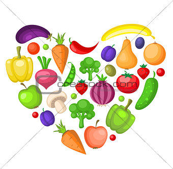 Fruits and vegetables heart
