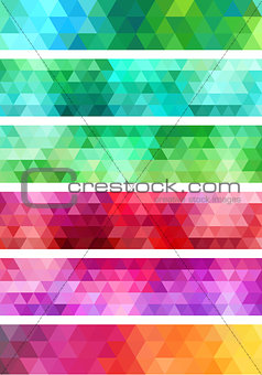 abstract geometric banner background, vector set