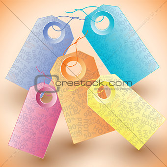 Set of the colorful tags.