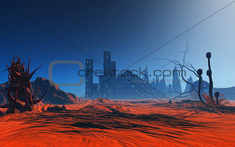 3D abstract alien planet