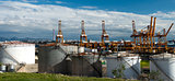 oil tanks in the port