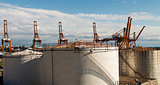 Oil tanks on the Perama port 