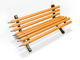 Pencil bench isolated on white background