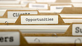 Opportunities Concept with Word on Folder.