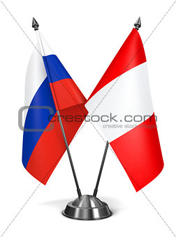 Russia and Peru - Miniature Flags.