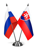 Slovakia and Russia - Miniature Flags.