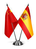 China and Spain - Miniature Flags.