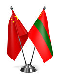 China and Transnistria - Miniature Flags.