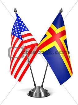 USA and Aland - Miniature Flags.