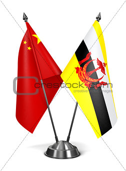 China and Brunei - Miniature Flags.