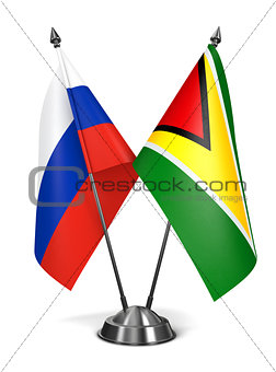 Russia and Guyana - Miniature Flags.
