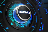 Impact Button with Glowing Blue Lights.