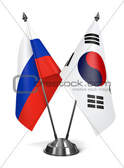 Russia and South Korea - Miniature Flags.