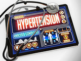 Hypertension on the Display of Medical Tablet.
