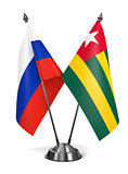 Russia and Togo - Miniature Flags.