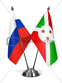 Russia and Burundi - Miniature Flags.