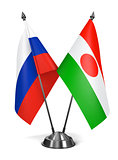 Russia and Niger - Miniature Flags.