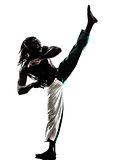 black man dancer dancing capoeira  silhouette