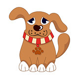 Cartoon puppy, vector illustration of cute dog