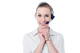 Beautiful call center woman with headset