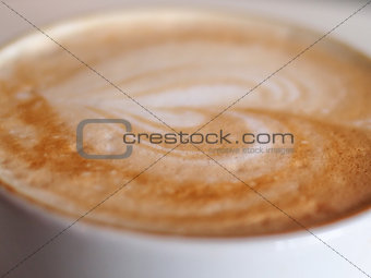 Heart drawing on latte art coffee
