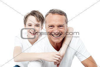Smiling shot of a father and son