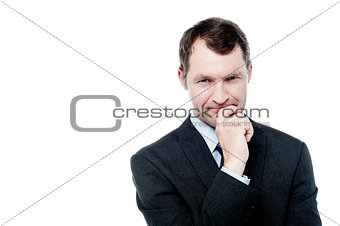 Handsome thoughtful businessman