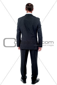 Back pose of a casual businessman
